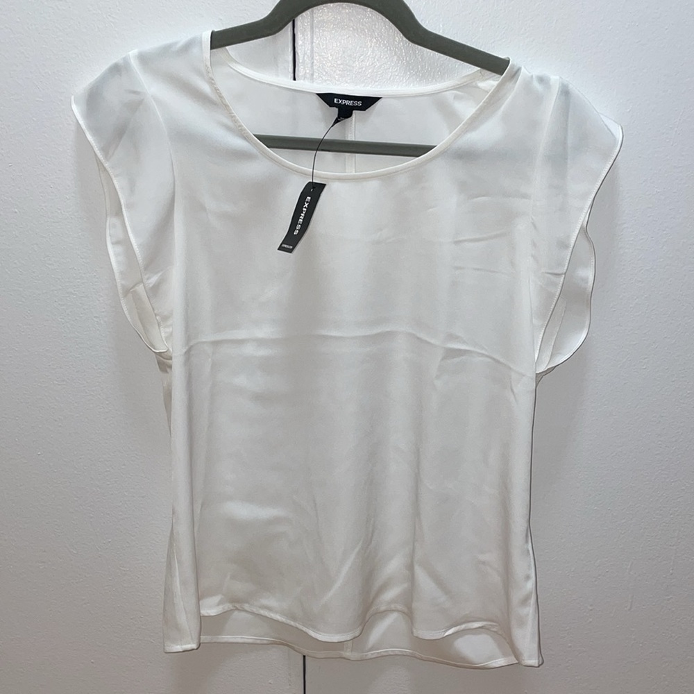 NWT Express White Short Sleeve Shell